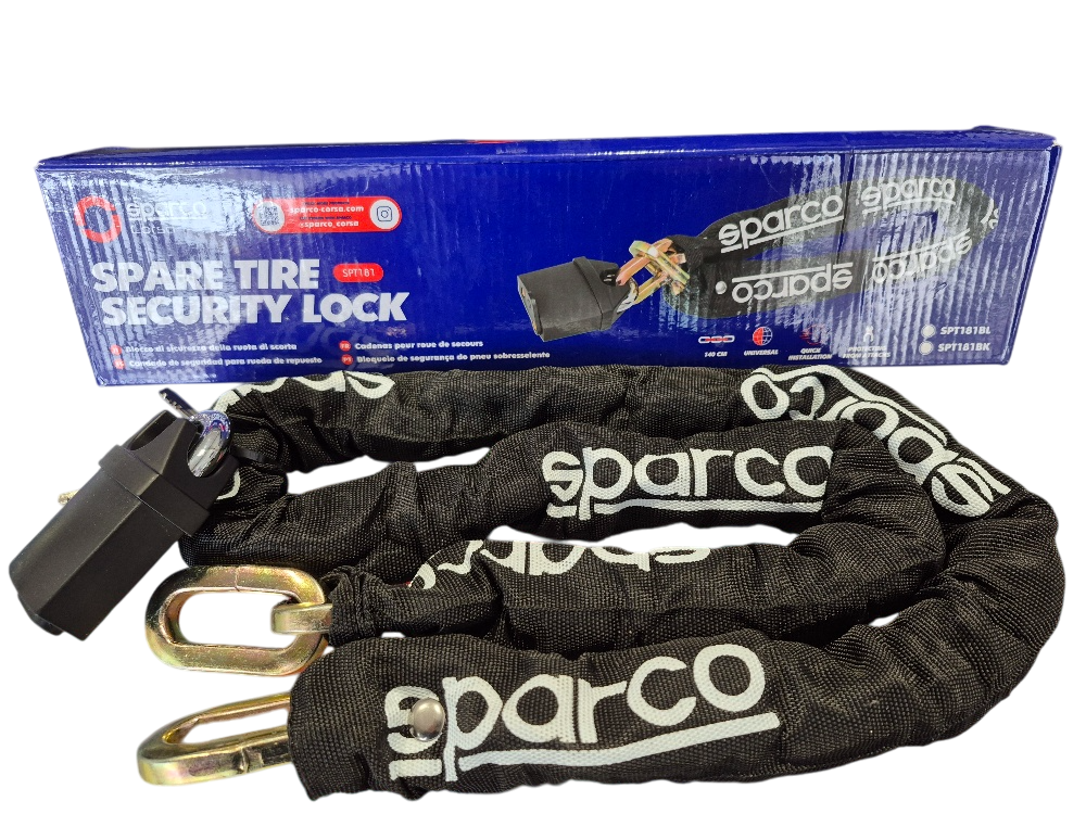 Candado de seguridad rueda repuestos Sparco.