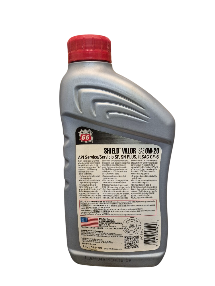Aceite motor 0w-20 Sintético SHIELD Lubricantes Phillips 66 1lts