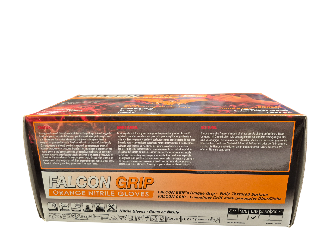 Guantes Falcon Grip Nitrilo Texturizado Extra resistente Mecánico caja 100 unidades